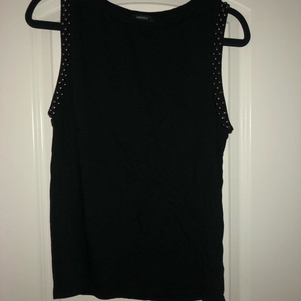 Black tee with with beads/jewels
